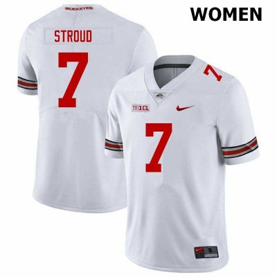 Women's Ohio State Buckeyes #7 C.J. Stroud White Nike NCAA College Football Jersey Freeshipping NDA5144FR